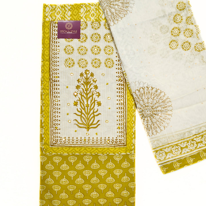 Cotton salwar with all over print and yoke work.