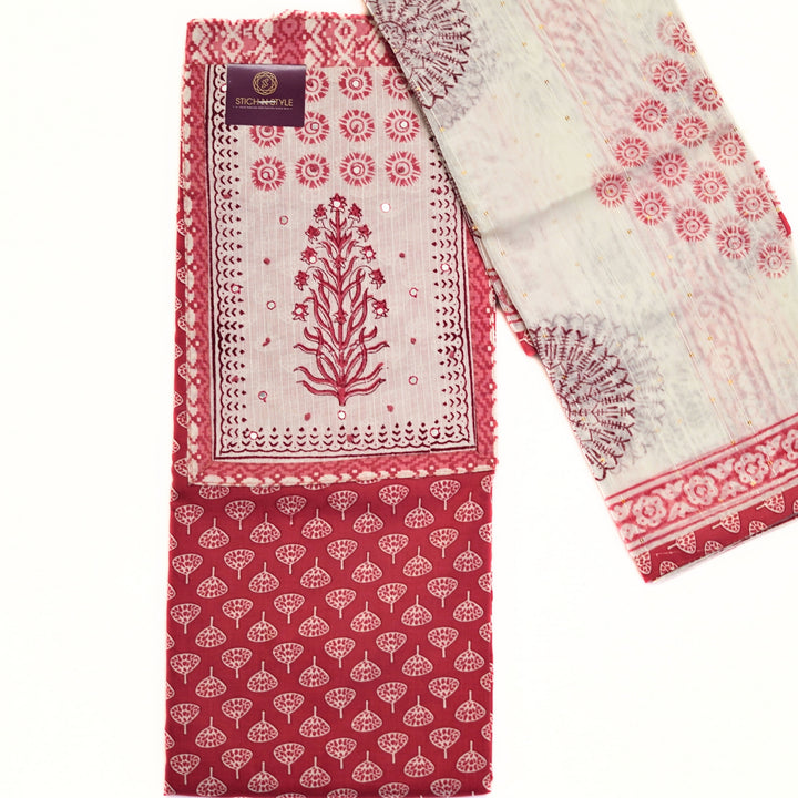 Cotton salwar with all over print and yoke work.