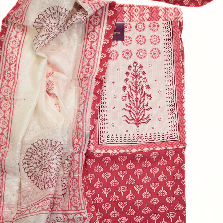 Cotton salwar with all over print and yoke work.