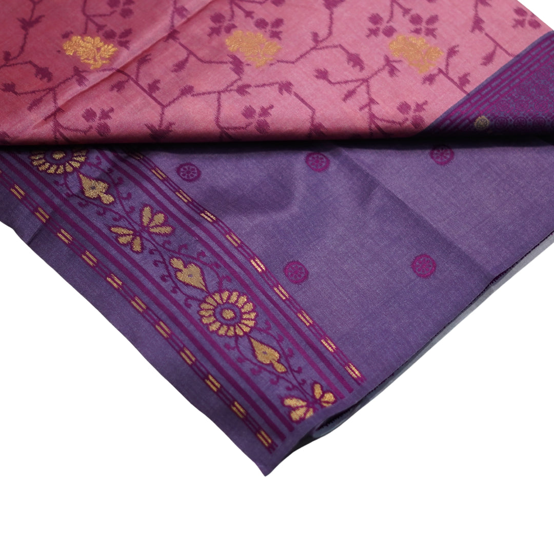 Tussar silk with butta weaving and floral weaving.