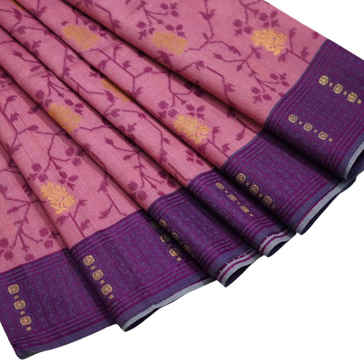 Tussar silk with butta weaving and floral weaving.
