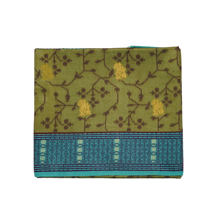 Tussar silk with butta weaving and floral weaving.