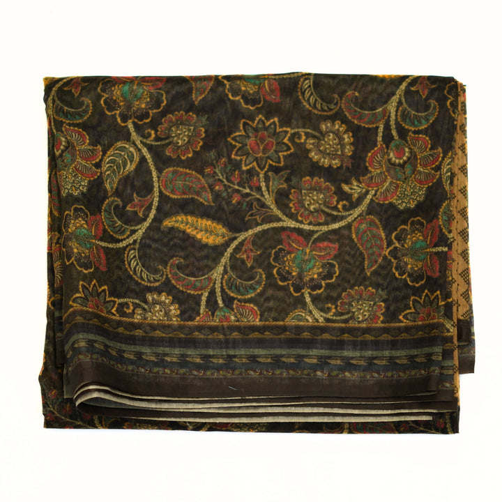 Tussar saree with kalamkari print all over saree and great pallu.
