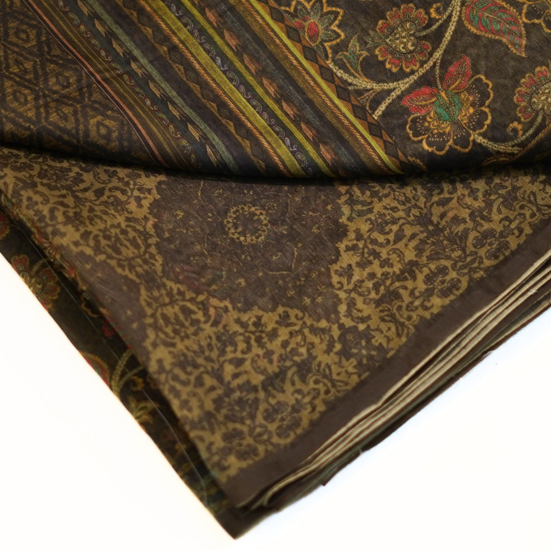 Tussar saree with kalamkari print all over saree and great pallu.