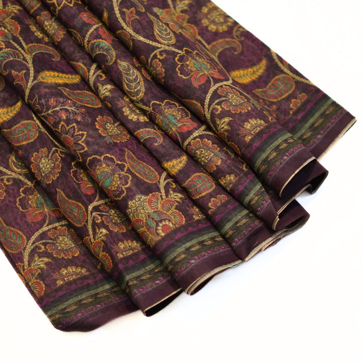 Tussar saree with kalamkari print all over saree and great pallu.
