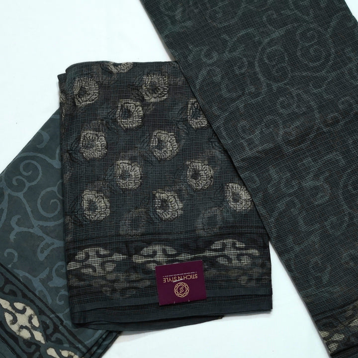 Kotta cotton salwar top with kotta cotton dhupatta, full print.
