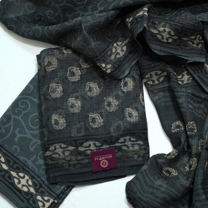 Kotta cotton salwar top with kotta cotton dhupatta, full print.