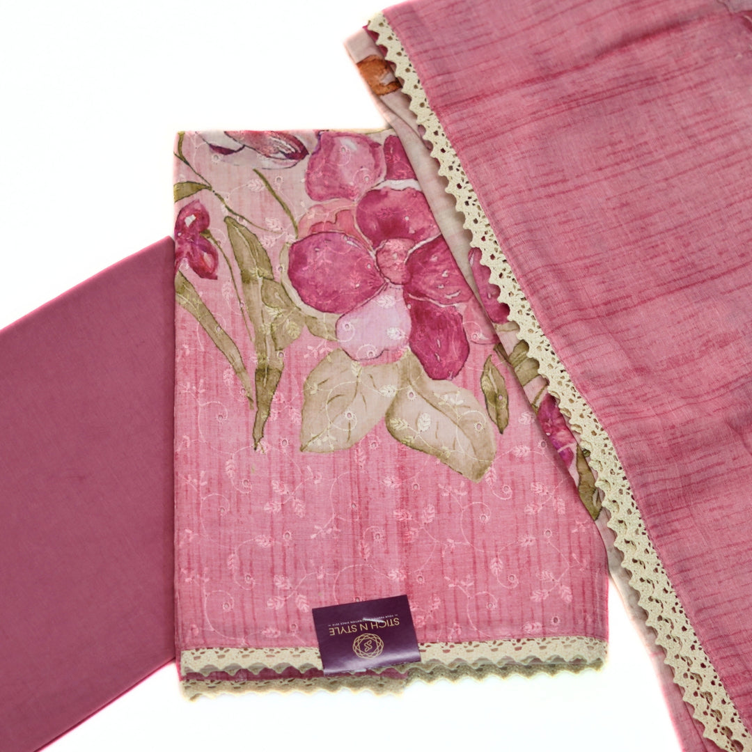 Hakkoba cotton printed salwar, with lace work dhupatta.