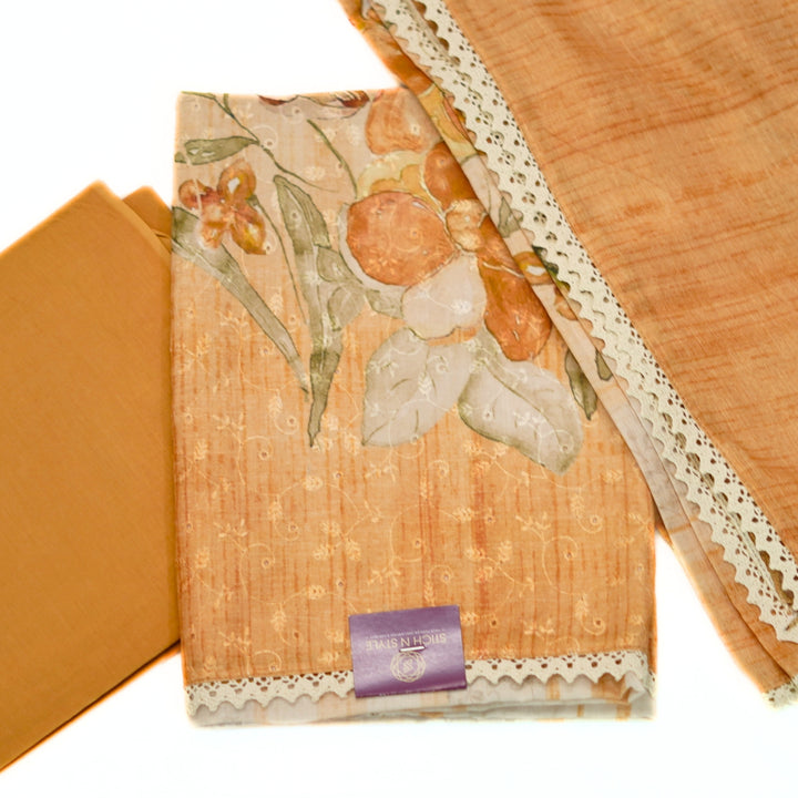 Hakkoba cotton printed salwar, with lace work dhupatta.
