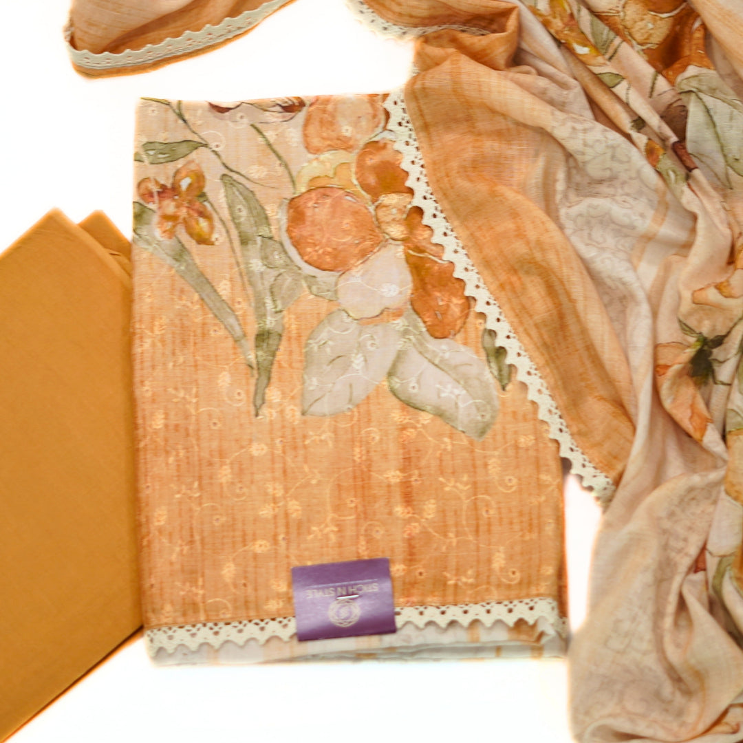Hakkoba cotton printed salwar, with lace work dhupatta.
