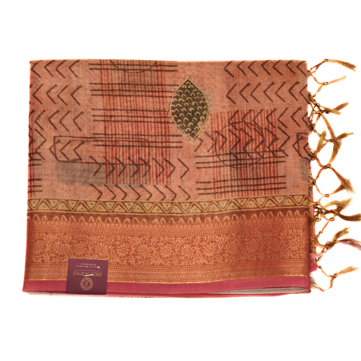 Tissue Organza with Zari Border.