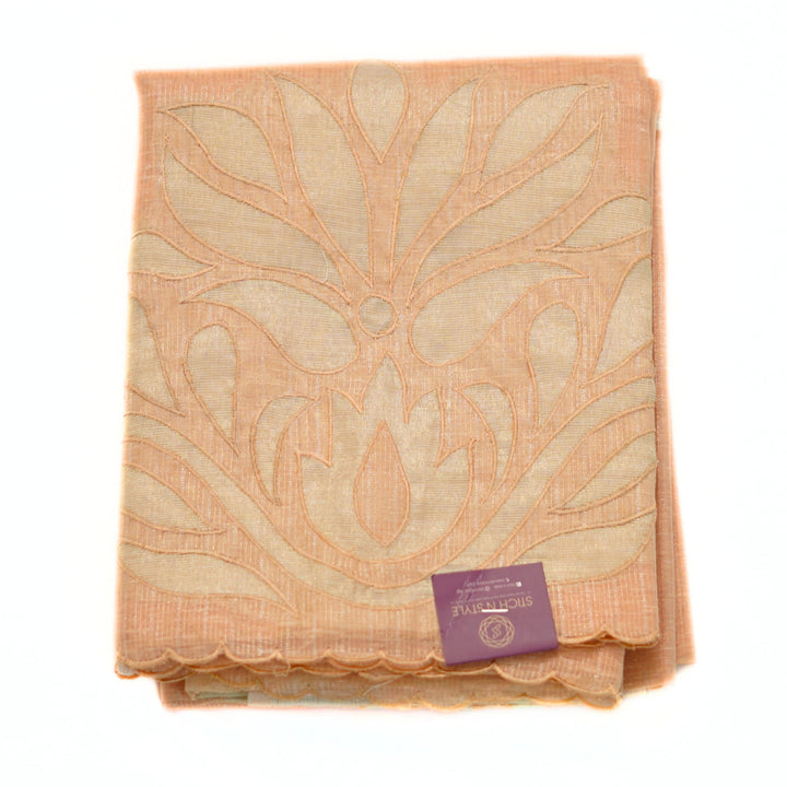 Tissue salwar with cutwork design.