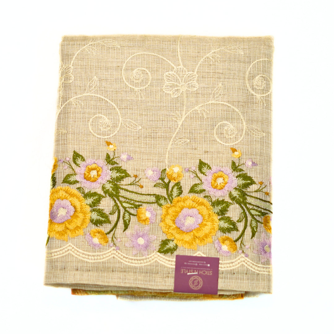Tissue salwar with crushed tissue dhupatta with zari border.
