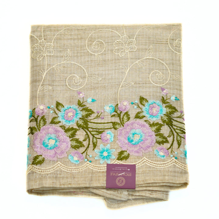 Tissue salwar with crushed tissue dhupatta with zari border.