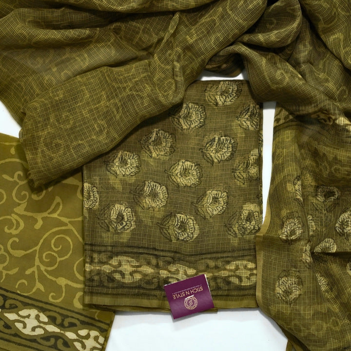 Kotta cotton salwar top with kotta cotton dhupatta, full print.