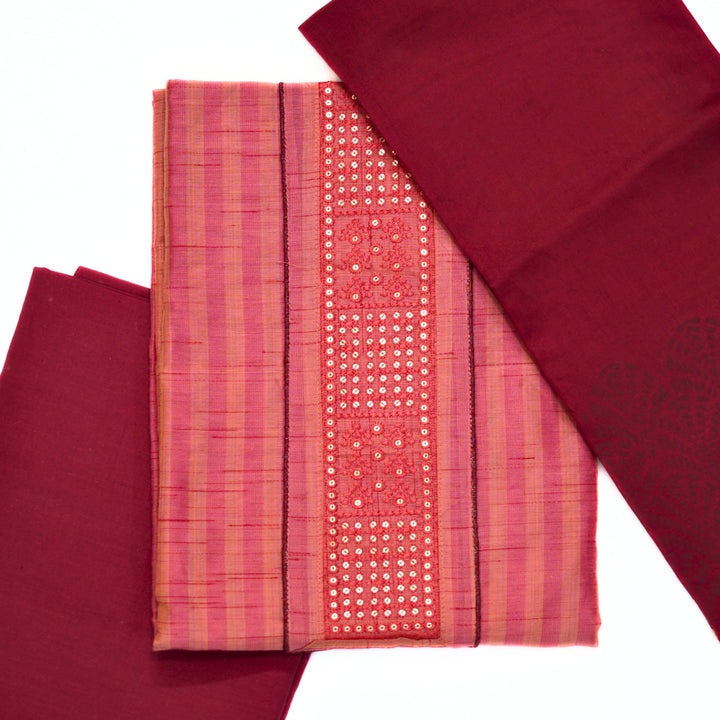 Cotton top with yoke, with cotton printed dhupatta.