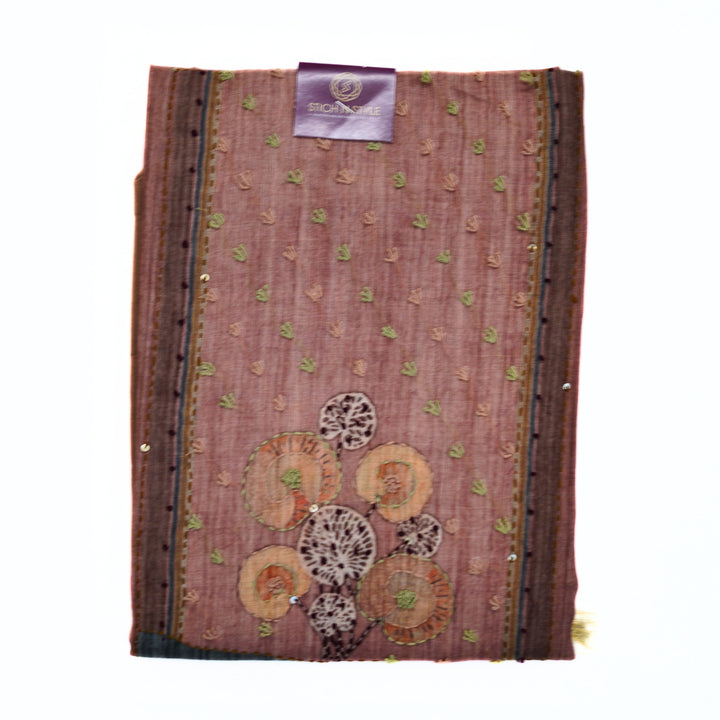Hand work yoke with pure linen cotton salwar.