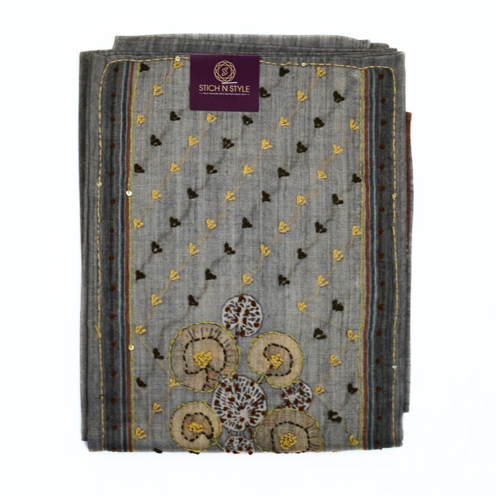 Hand work yoke with pure linen cotton salwar.