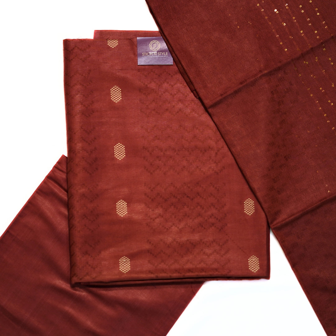 Jute silk salwar with weaving design and butta all over.