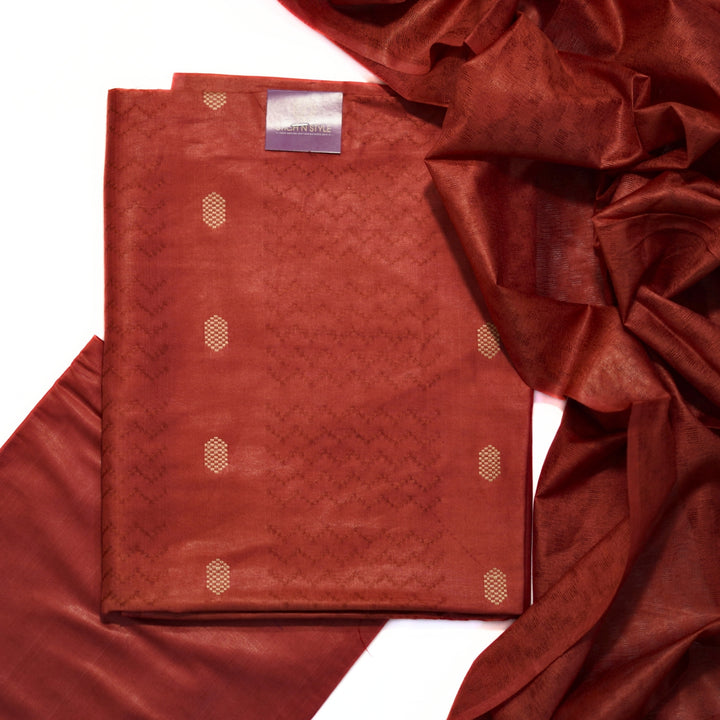 Jute silk salwar with weaving design and butta all over.
