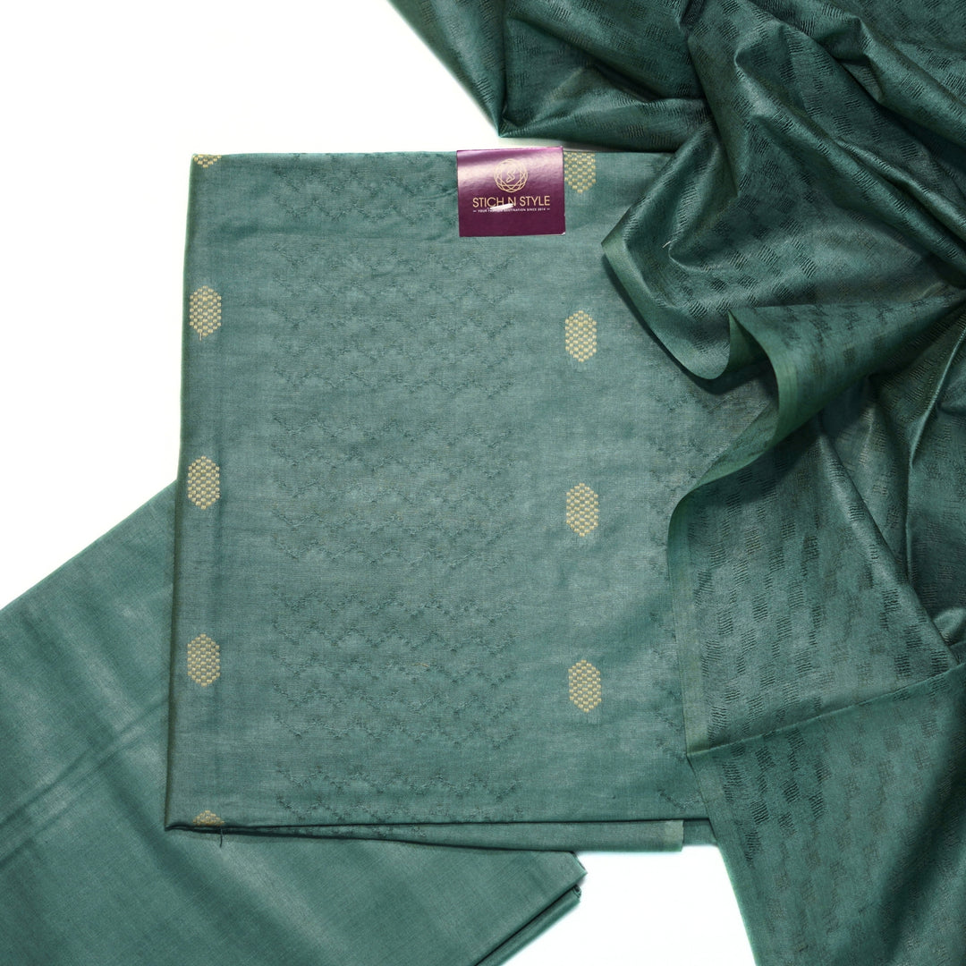 Jute silk salwar with weaving design and butta all over.
