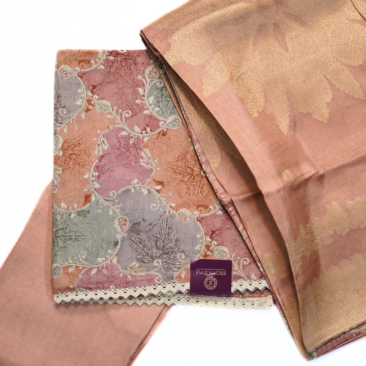 Linen satin salwar with satin dhupatta with zari border.