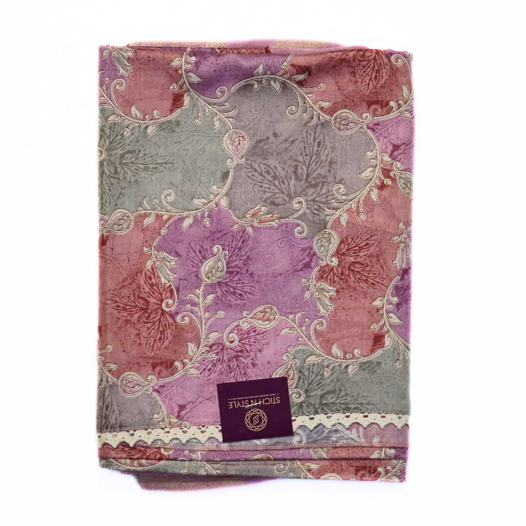 Linen satin salwar with satin dhupatta with zari border.