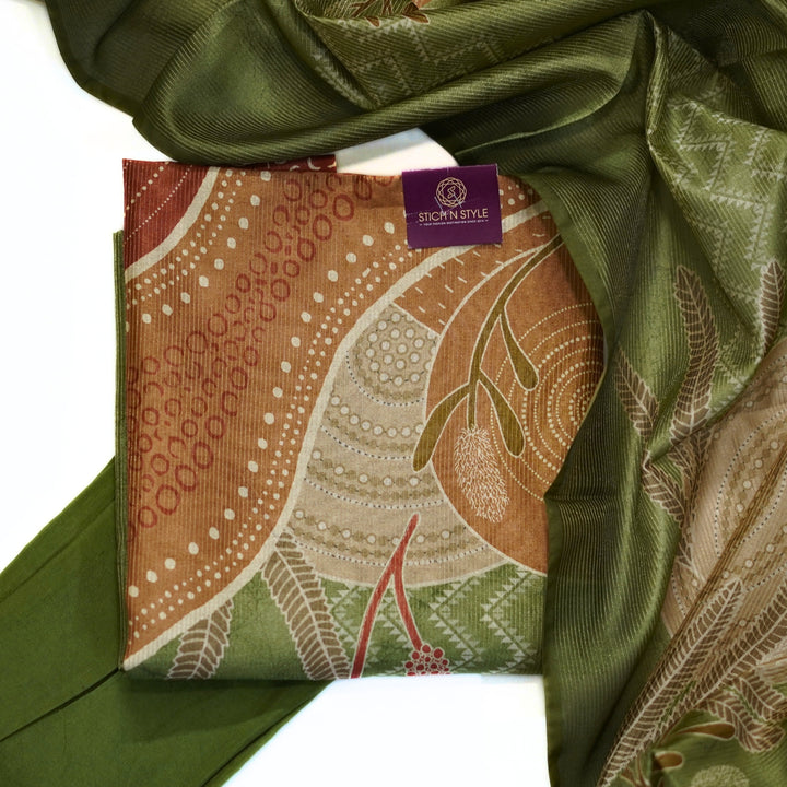 Digital printed tussar salwar and dhupatta.