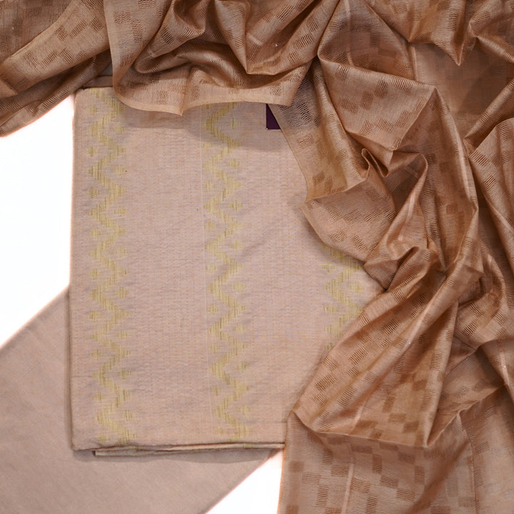 Jute silk salwar with all over weaving with beautiful weaving dhupatta.