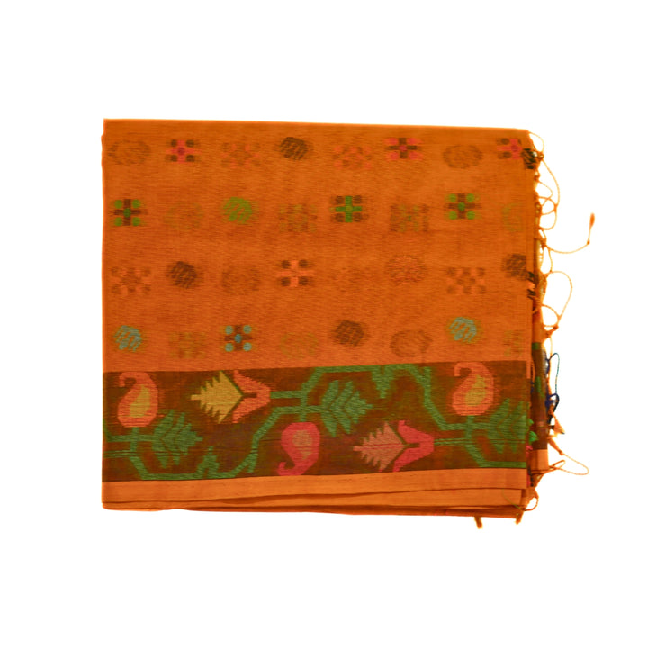 Bengal cotton saree with floral design.