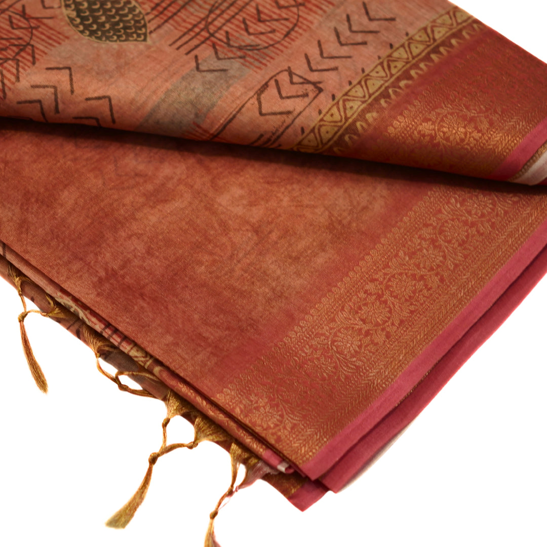 Tissue Organza with Zari Border.