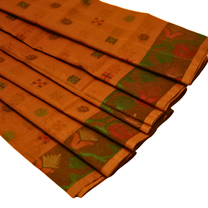 Bengal cotton saree with floral design.