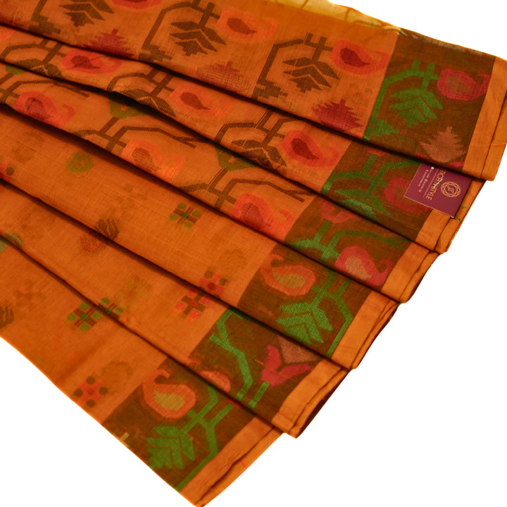 Bengal cotton saree with floral design.