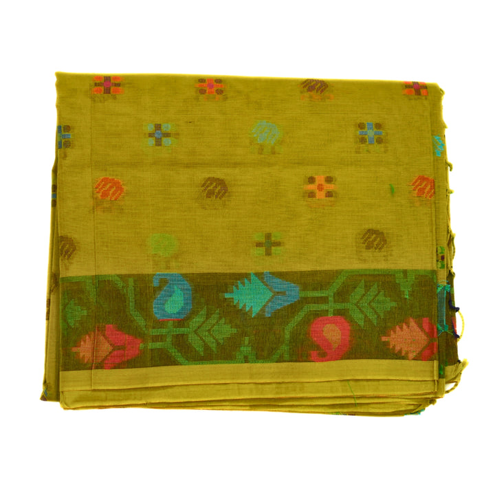 Bengal cotton saree with floral design.