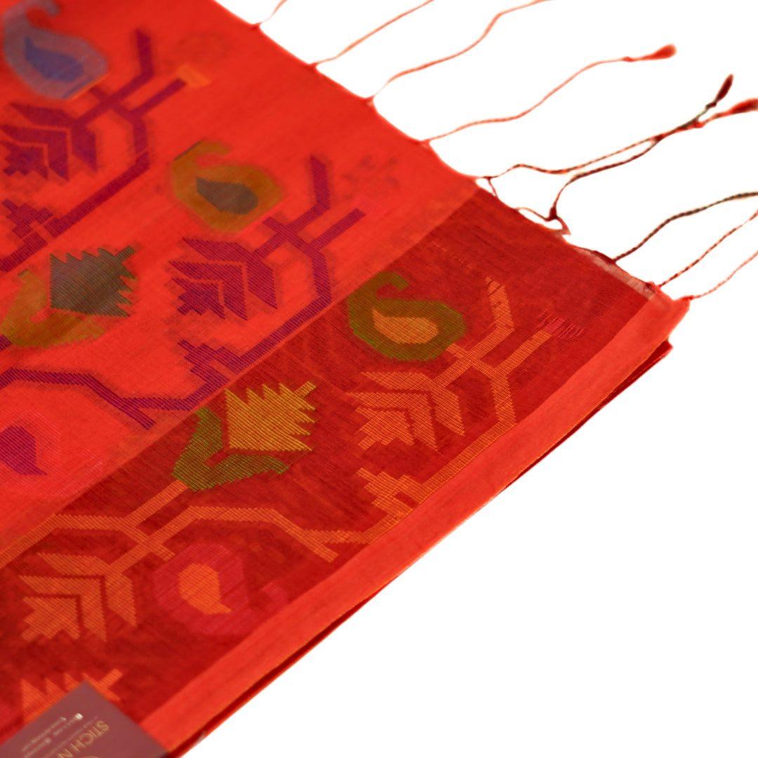 Bengal cotton saree with floral design.