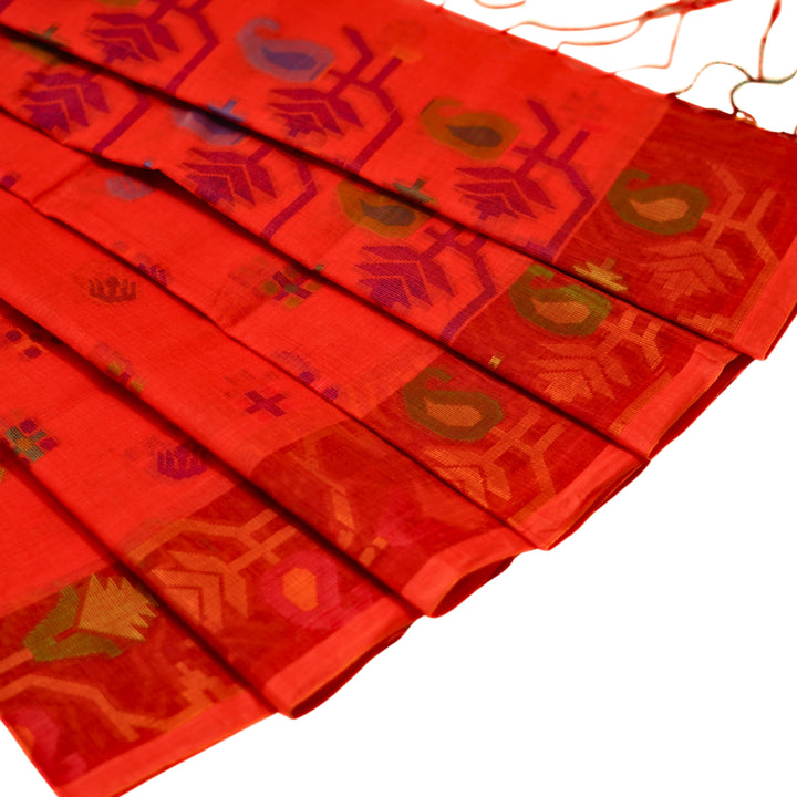 Bengal cotton saree with floral design.