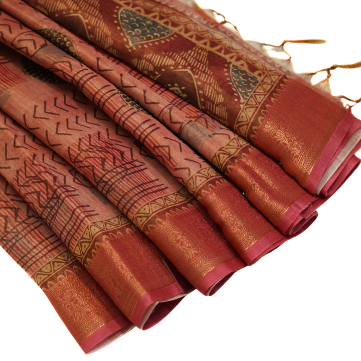 Tissue Organza with Zari Border.