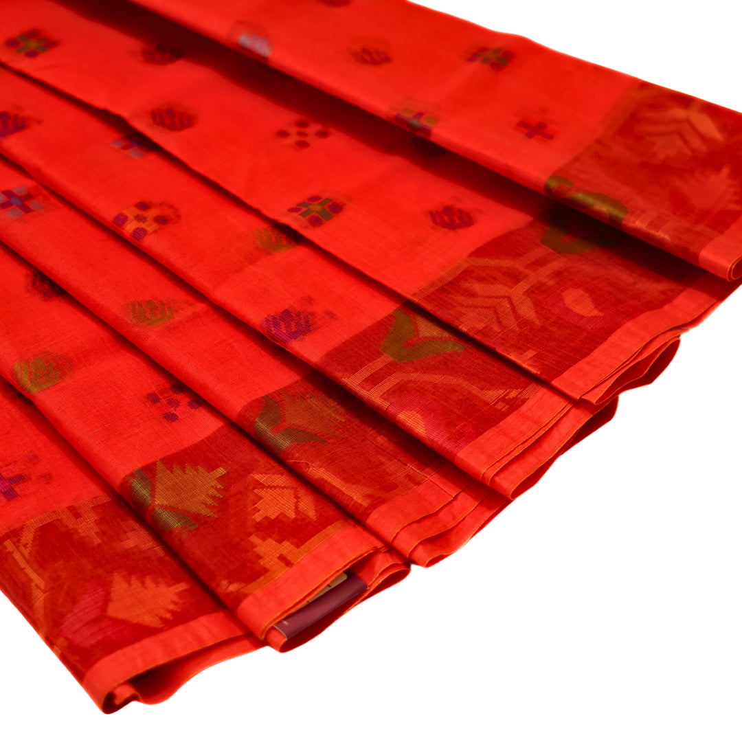 Bengal cotton saree with floral design.