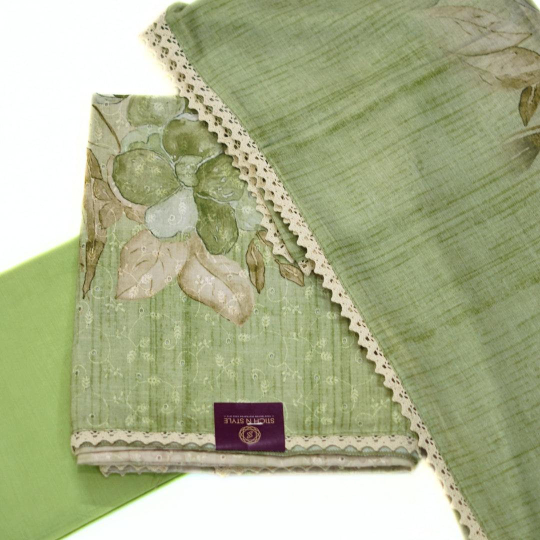 Hakkoba cotton printed salwar, with lace work dhupatta.