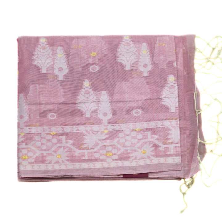 Bengal cotton saree with small zari buttas.