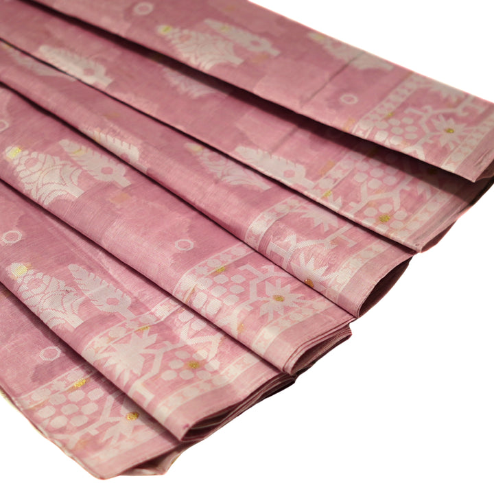 Bengal cotton saree with small zari buttas.