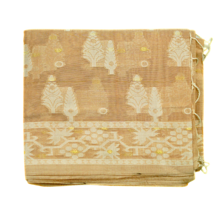 Bengal cotton saree with small zari buttas.