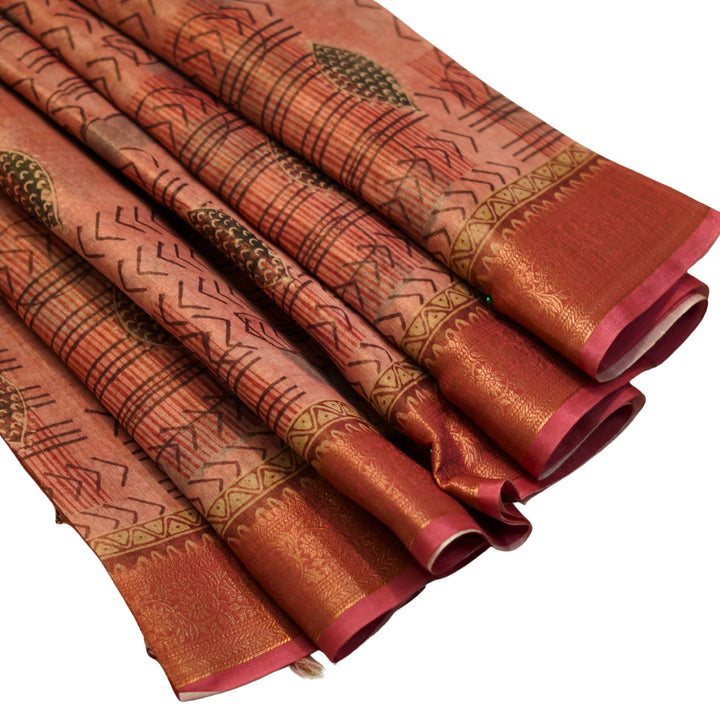 Tissue Organza with Zari Border.