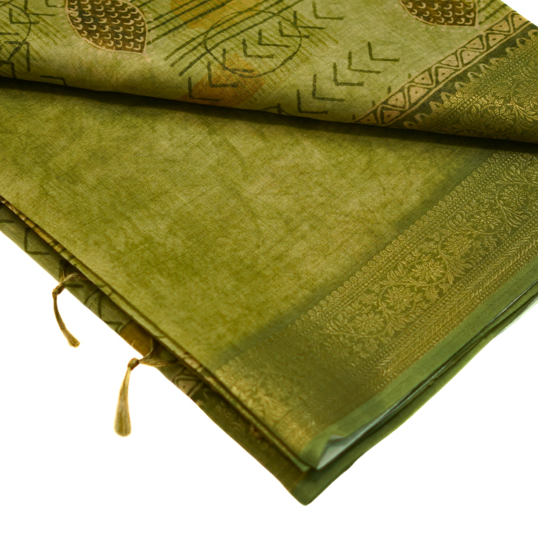 Tissue Organza with Zari Border.