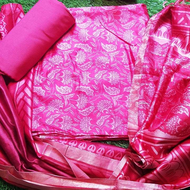 Self color floral tussar salwar